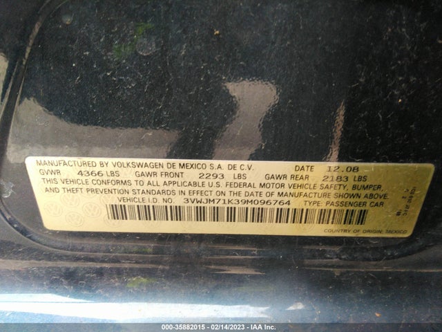 3VWJM71K39M096764 Volkswagen Jetta Sedan S