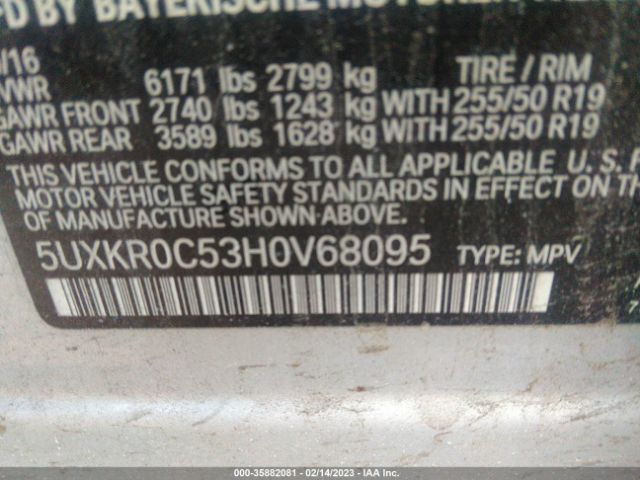 5UXKR0C53H0V68095 BMW X5 Xdrive35i