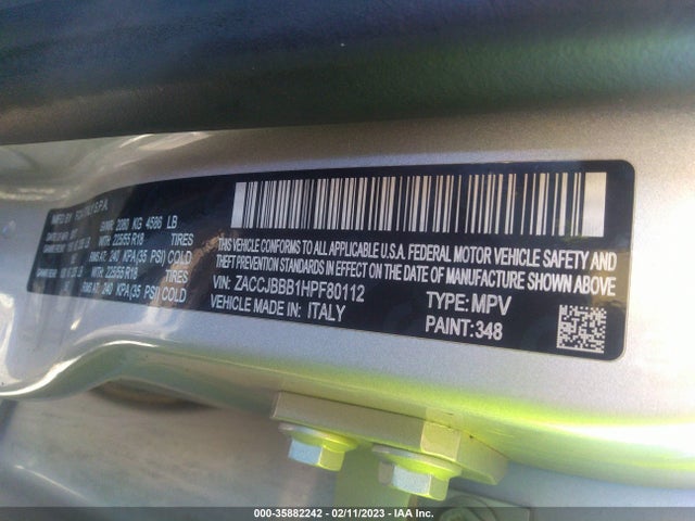 Jeep Renegade Altitude 2017 ZACCJBBB1HPF80112 Image 10