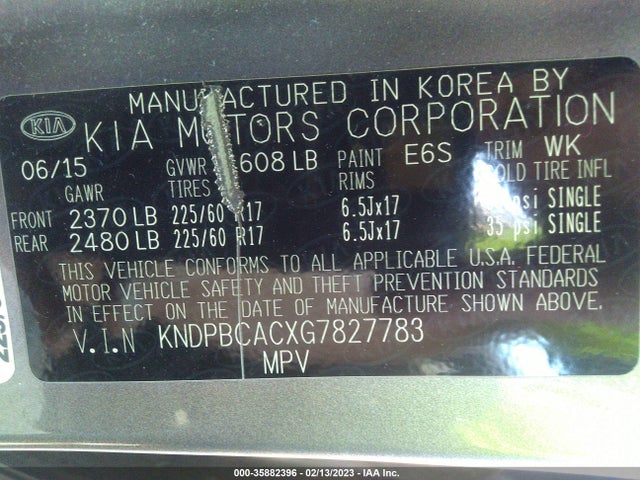 2016 Kia Sportage, VIN: KNDPBCACXG7827783