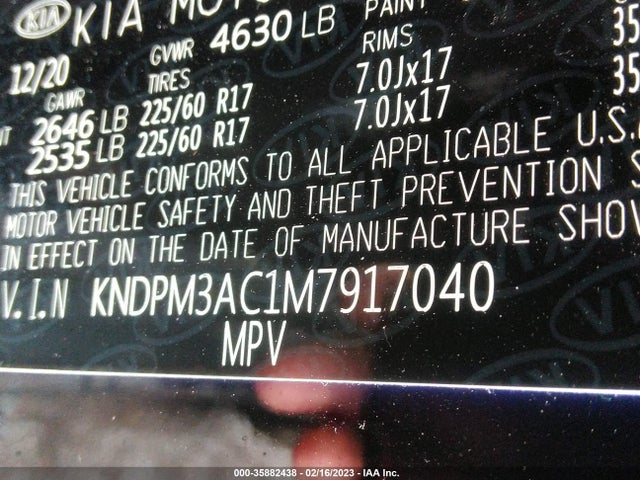 2021 Kia Sportage, VIN: KNDPM3AC1M7917040