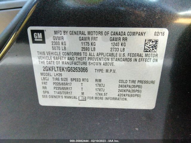 2GKFLTEK1G6263066 GMC Terrain Sle