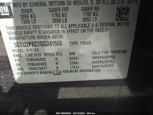 GMC Sierra 1500 Denali 2016 3GTU2PEC7GG241566 Image 9