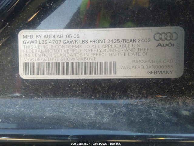 WAUAFAFL3AN000988 Audi A4 2.0t Premium