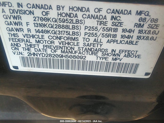 Acura MDX 2009 2HNYD28209H508092 Image 10