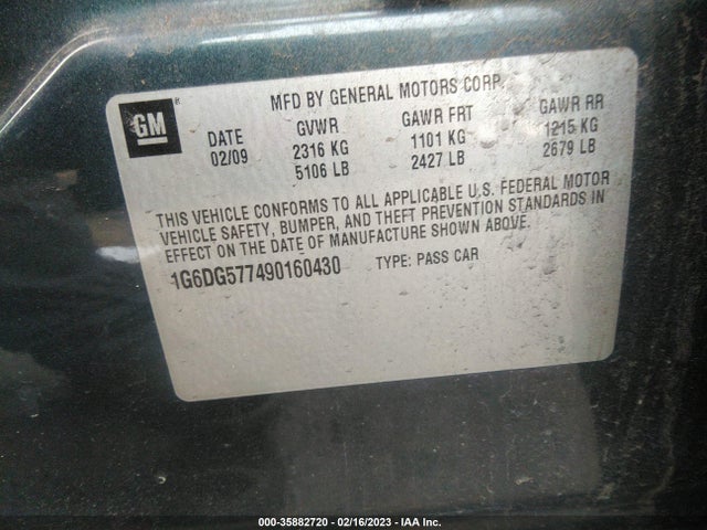 Cadillac Cts Awd W/1sa 2009 1G6DG577490160430 Image 10