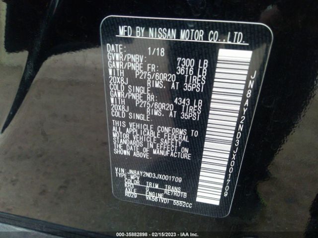 JN8AY2ND3JX001709 Nissan Armada Sl