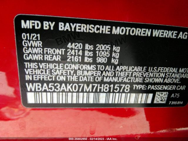 WBA53AK07M7H81578 BMW 2 Series 228i