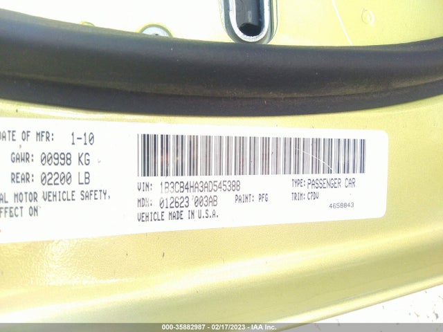 Dodge Caliber 2010 1B3CB4HA3AD545388 Image 11