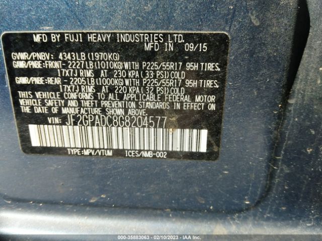 JF2GPADC8G8204577 Subaru Crosstrek Premium