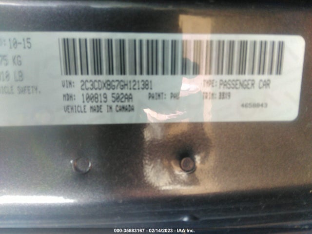 2016 Dodge Charger, VIN: 2C3CDXBG7GH121381