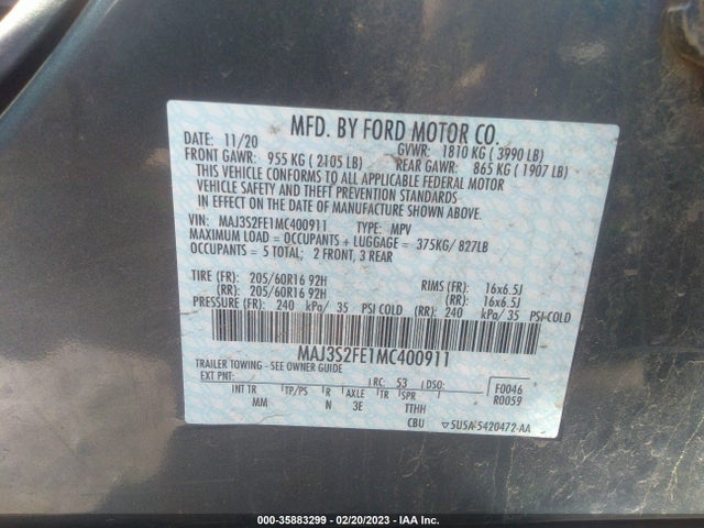 Ford ECOSPORT S 2021 MAJ3S2FE1MC400911 Image 9