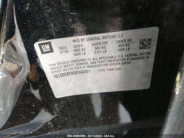 Chevrolet MALIBU LT 2016 1G1ZE5STXGF342391 Image 10