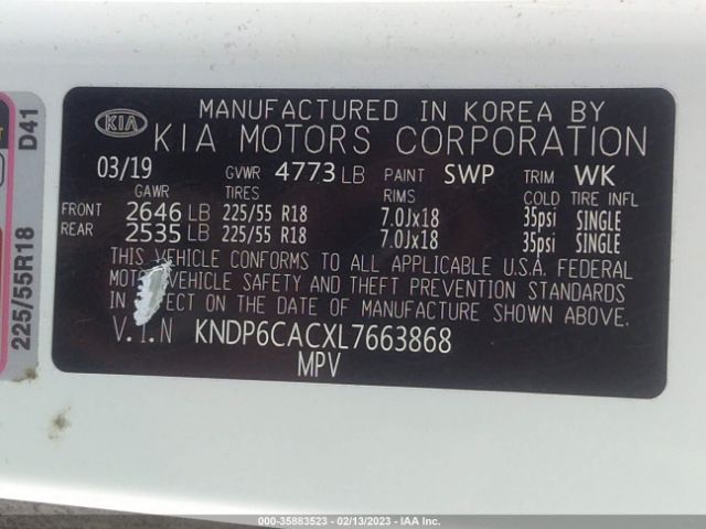 KNDP6CACXL7663868 KIA SPORTAGE S