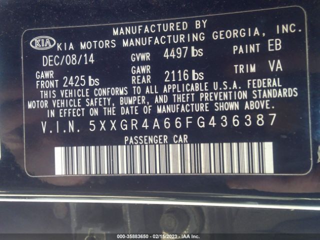 5XXGR4A66FG436387 KIA Optima Sx Turbo