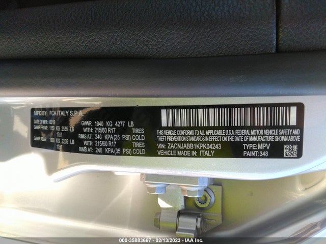 Jeep Renegade Latitude 2019 ZACNJABB1KPK04243 Image 9