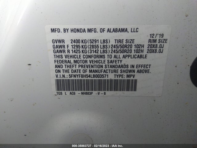 Honda Passport Ex-l 2020 5FNYF8H54LB003571 Image 10