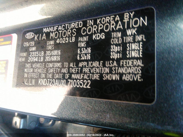 KIA SOUL LX 2020 KNDJ23AUXL7103522 Image 9