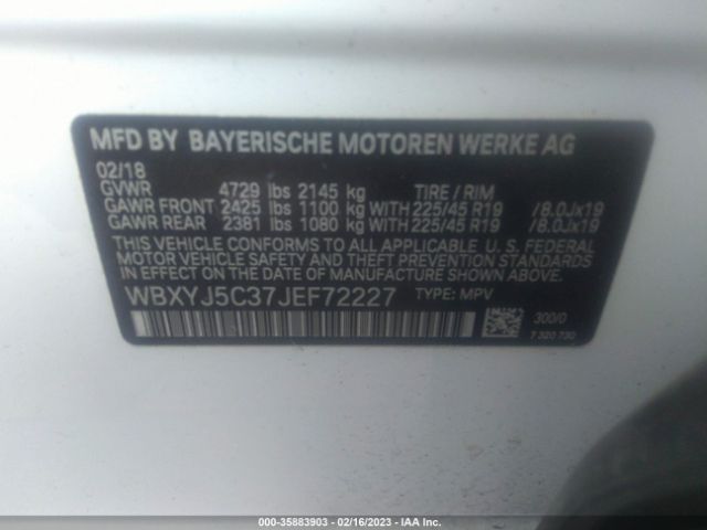 WBXYJ5C37JEF72227 BMW X2 Xdrive28i