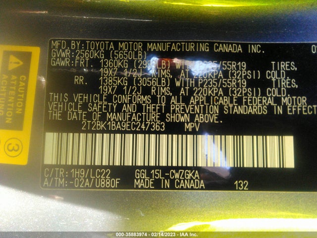 Lexus RX 350 2014 2T2BK1BA9EC247363 Image 9