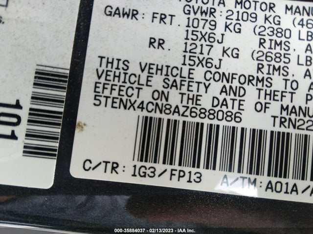 Toyota Tacoma 2010 5TENX4CN8AZ688086 Image 10