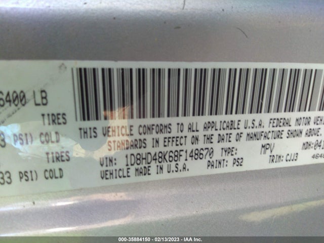 Dodge Durango Slt 2008 1D8HD48K68F148670 Image 9
