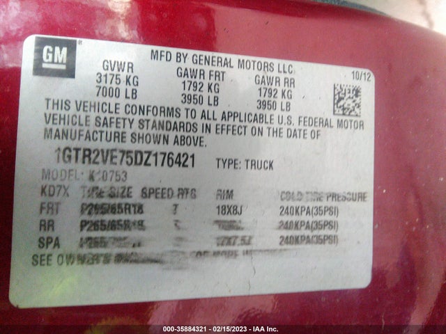 GMC Sierra 1500 Sle 2013 1GTR2VE75DZ176421 Image 10