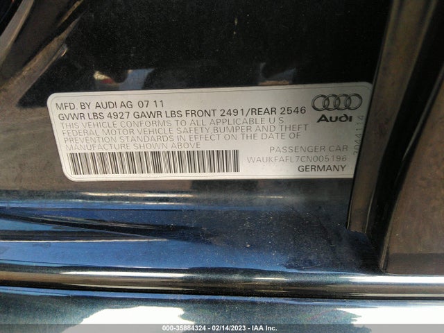 WAUKFAFL7CN005196 Audi A4 2.0t Prestige
