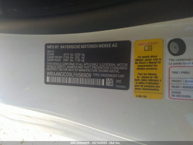 2020 BMW 4 Series, VIN: WBA4W3C09LFH56909