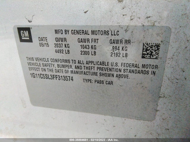 Chevrolet MALIBU LT 2015 1G11C5SL3FF313574 Image 10