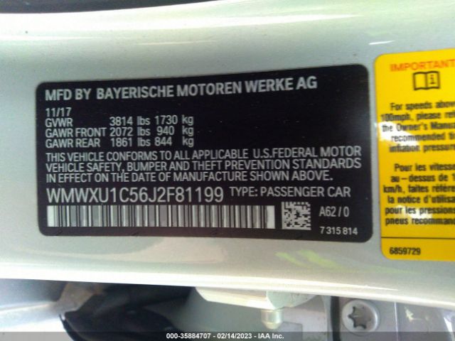 WMWXU1C56J2F81199 Mini Hardtop 4 Door Cooper