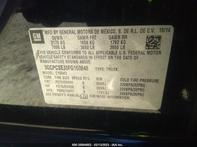 Chevrolet Silverado 1500 Ltz 2015 3GCPCSEJ3FG160848 Image 10