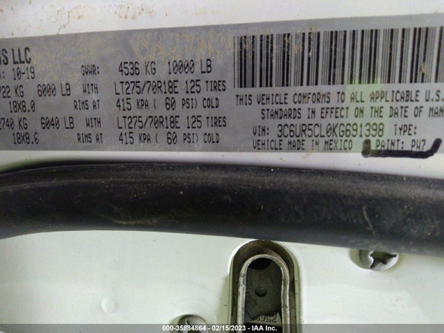 RAM 2500 Tradesman 2019 3C6UR5CL0KG691398 Image 9