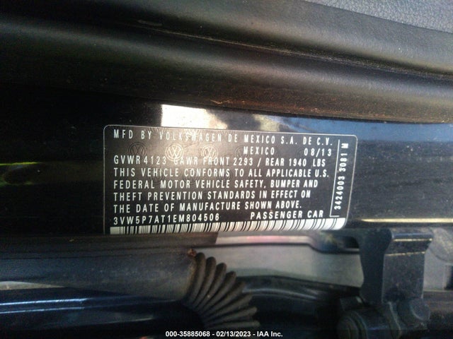 3VW5P7AT1EM804506 Volkswagen Beetle Convertible 2.5l