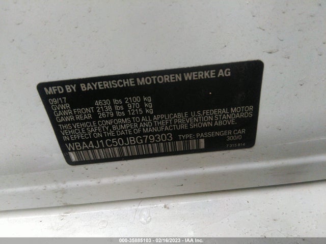 BMW 4 Series 430i 2018 WBA4J1C50JBG79303 Image 9
