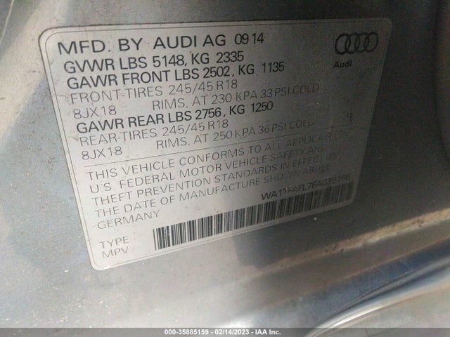 Audi Allroad Premium 2015 WA1TFAFL7FA039166 Image 10