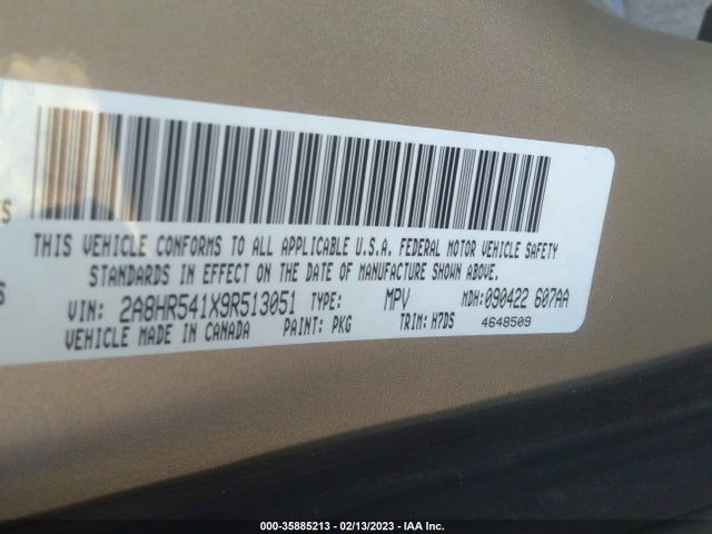 2A8HR541X9R513051 Chrysler Town & Country Touring