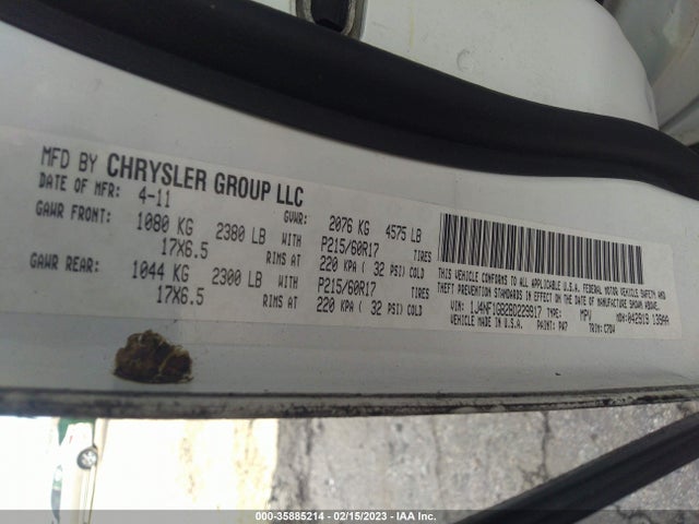 35885214 :رقم المزاد ، 1J4NF1GB2BD229917 vin ، 2011 Jeep Patriot Latitude مزاد بيع