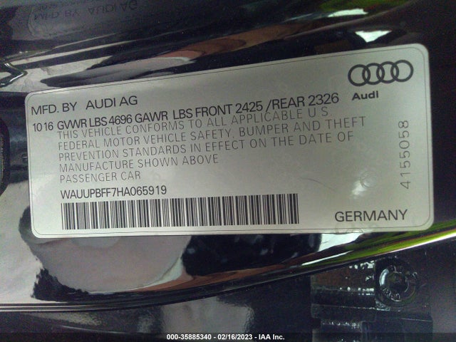 WAUUPBFF7HA065919 Audi A3 Sportback E-tron Premium