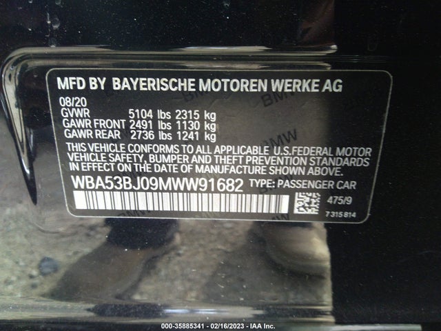 BMW 5 Series 540i 2021 WBA53BJ09MWW91682 Image 9