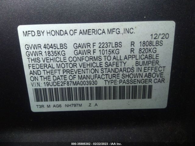 19UDE2F87MA003930 Acura Ilx Package