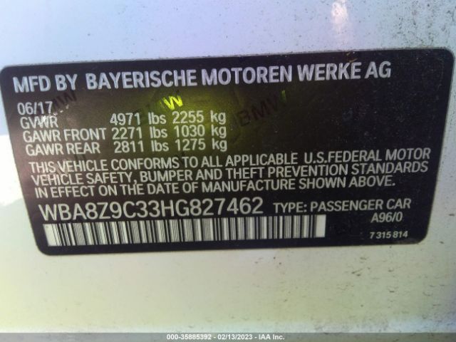 WBA8Z9C33HG827462 BMW 3 Series 330i Xdrive