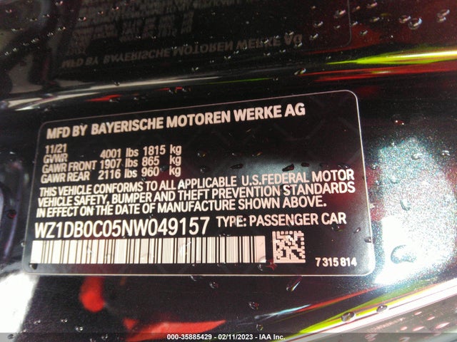 2022 Toyota Supra, VIN: WZ1DB0C05NW049157