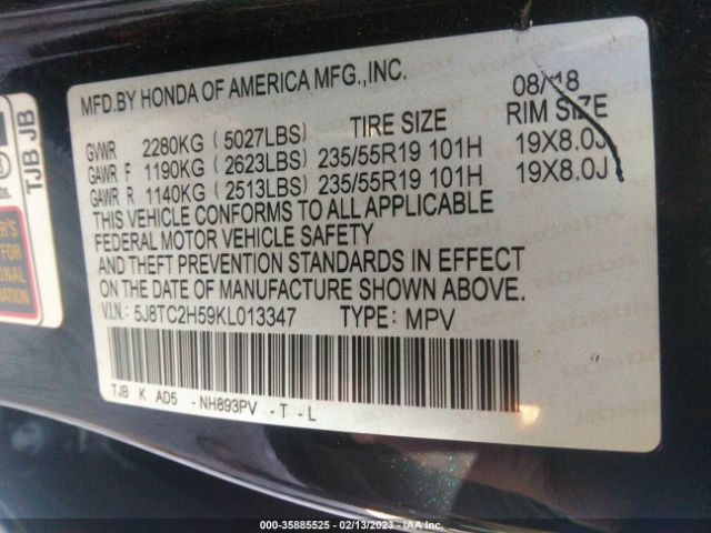 5J8TC2H59KL013347 Acura Rdx W/technology Pkg