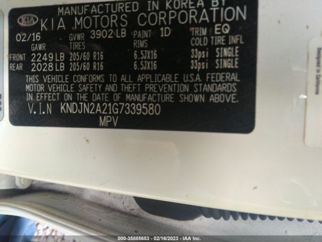KNDJN2A21G7339580 KIA Soul Base