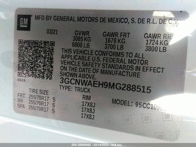 Chevrolet Silverado 1500 Work Truck 2021 3GCNWAEH9MG288515 Image 9