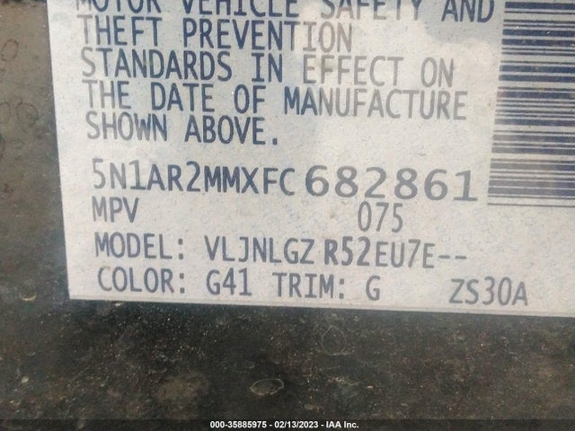 Nissan Pathfinder Sl 2015 5N1AR2MMXFC682861 Image 9
