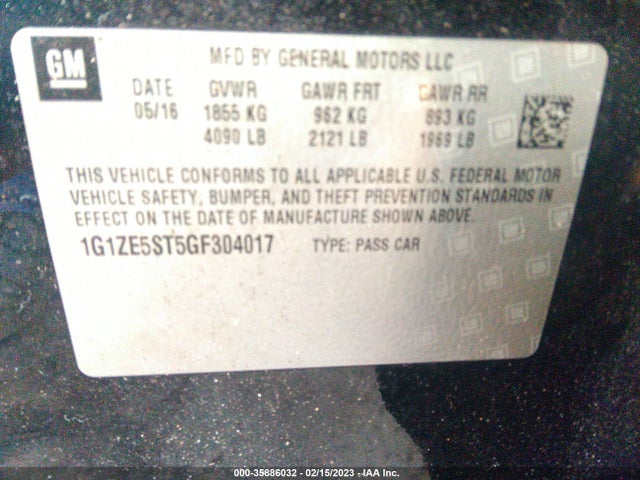 Chevrolet MALIBU LT 2016 1G1ZE5ST5GF304017 Image 10