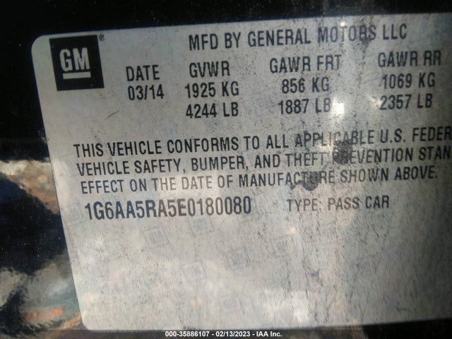 Cadillac Ats Standard Rwd 2014 1G6AA5RA5E0180080 Image 9