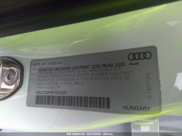 WAUCCGFF9F1001625 Audi A3 1.8t Premium Plus